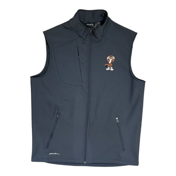Eddie Bauer Softshell Vest XL Chester Cheetah Logo Gray NWT - Picture 1 of 8